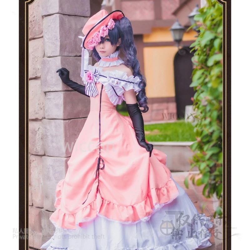 Anime Black Butler Ciel Phantomhive Cosplay Roze Fancy Dress Kuroshitsuji Lady Lolita Meid Kawaii Uniform Cosplay Y2K Costumized