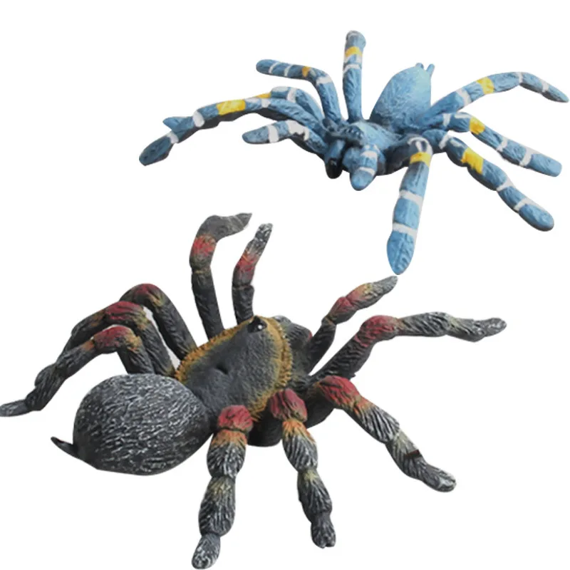 1pcs Realistic Wild Animal Spider Model Blue Gray Poisonous Spiders Prank Decor Toy Figures Creative Interaction Craft Toys