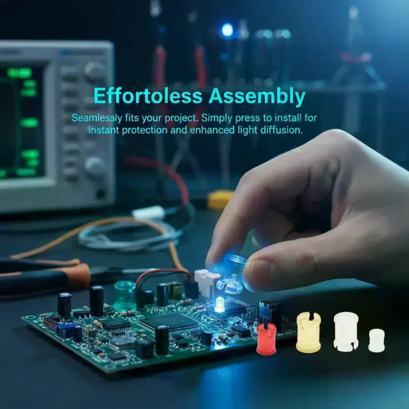 20Pcs LED Light Guide Caps Set - 3mm & 5mm Transparent Protective Covers for LED Light Emitting Diodes, Lamp Shade Accessories