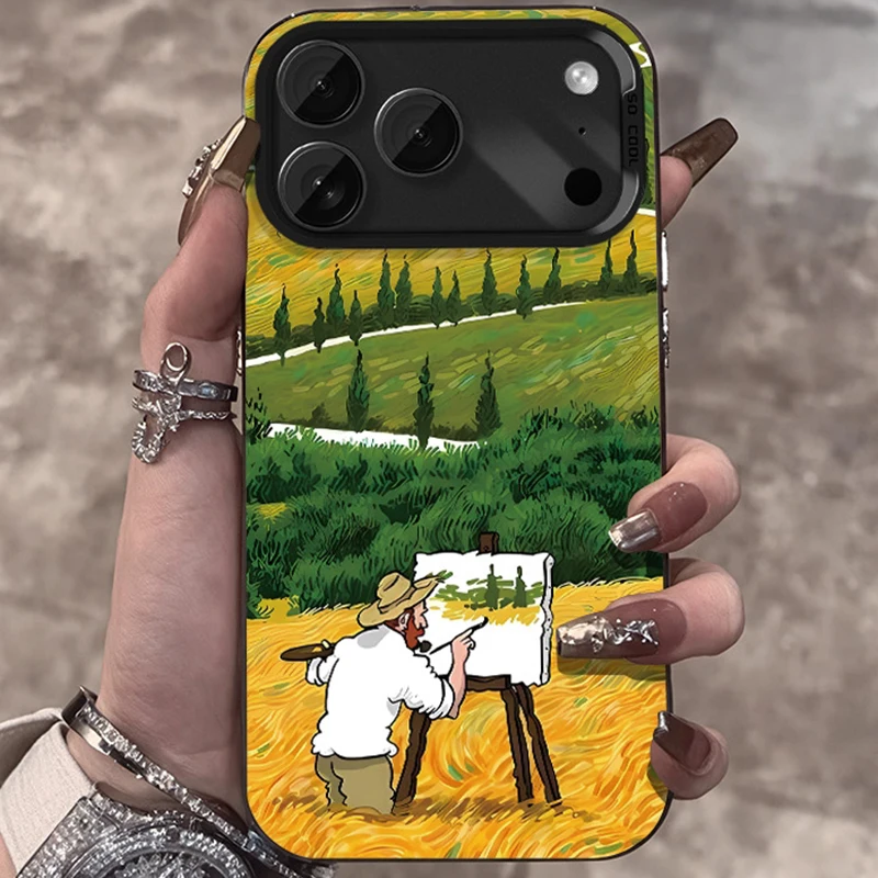 

Van Gogh oil painting of wheat field Phone Case For iPhone 17 Pro Max Cases iPhone 16 16E 15 13 12 14 11 XS X XR 7 8 Plus Cover