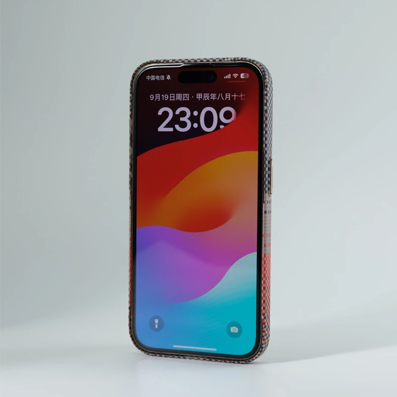 Alloy Lens Pixels Texture Wireless Charging MagSafe Phone Case for iPhone 17 16pro max 14 15 16 Pro 13 Ultrathin Hard PC Cover