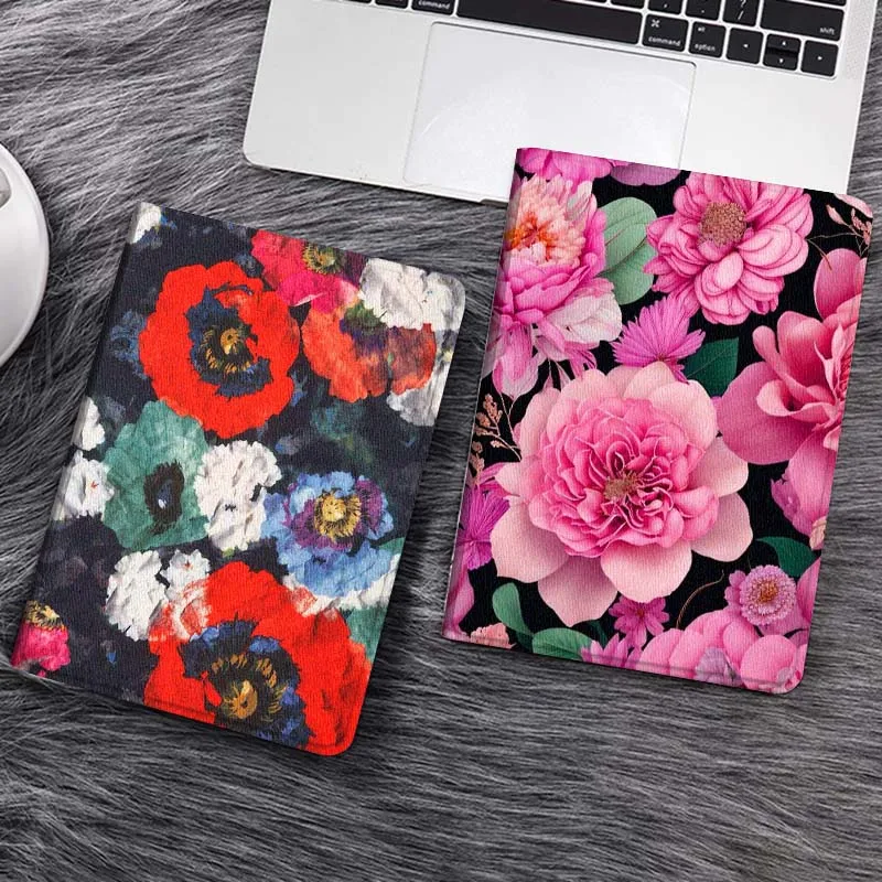 

Colorful Poppy Flower Pattern Tablet Case For Samsung Galaxy Tab S7 S8 S9 S10 FE Lite Gift