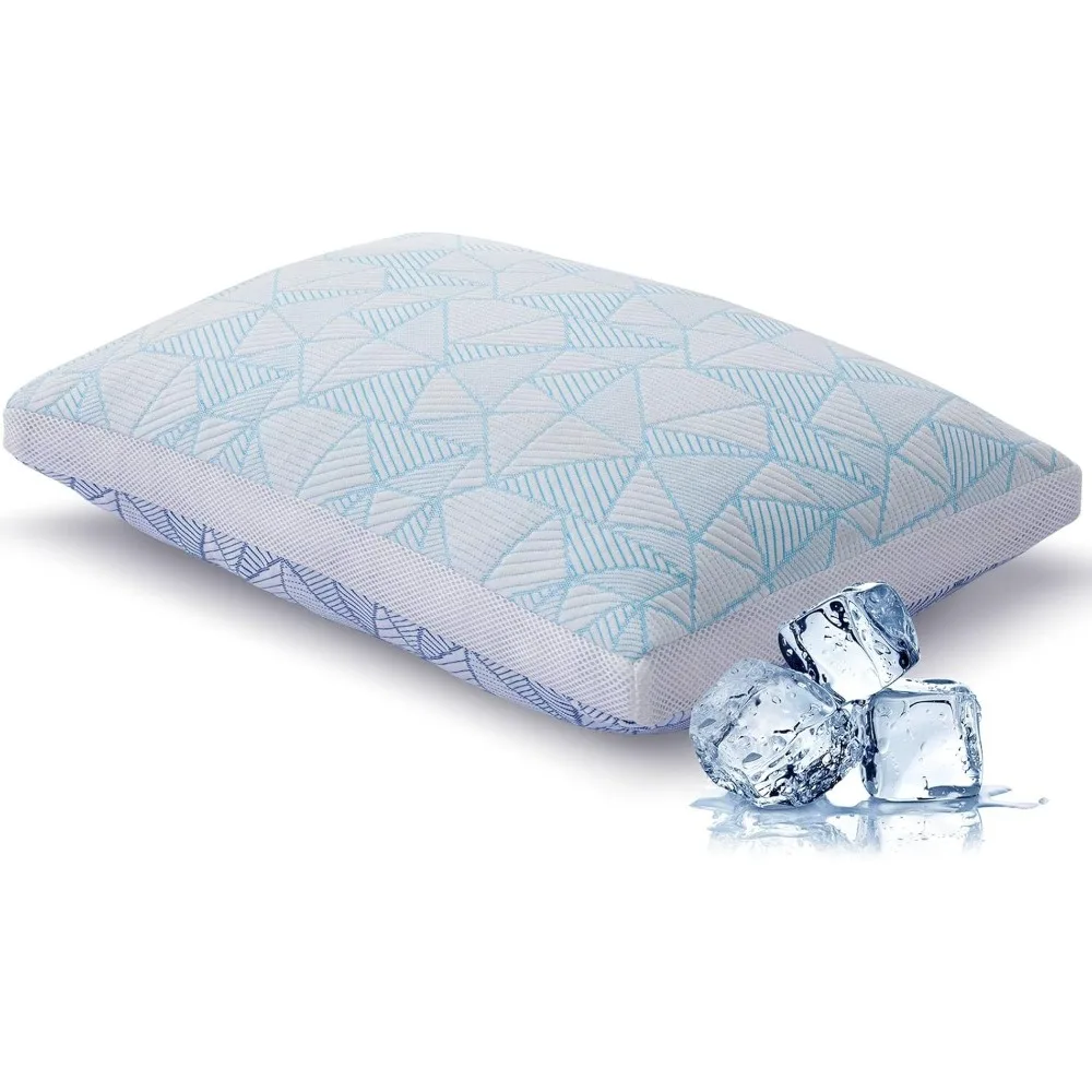 

Shredded Memory Foam Cooling Soft Bamboo Viscose Pillow Queen Size, Adjustable Hypoallergenic Hotel Quality Pillow for Stomach,