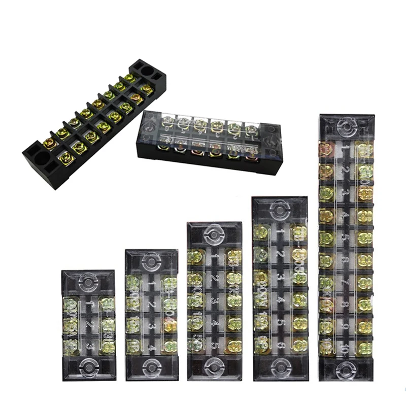 Dwurzędowa listwa zaciskowa śrubowa Stałe złącze przewodu płytki okablowania TB-1503/TB-1506 15A TB-2503/TB2506 25A