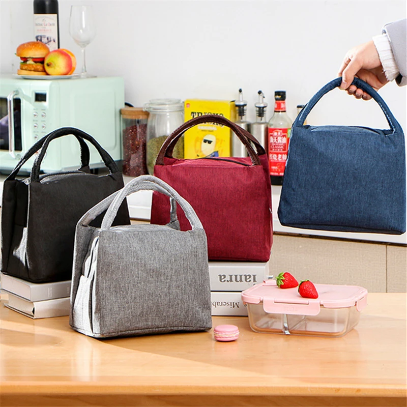 Insulation Oxford Cloth Lunch Box Bag Picnic Food Bento Thermal Cooler Bags Storage Container Handbag for Women Student Children