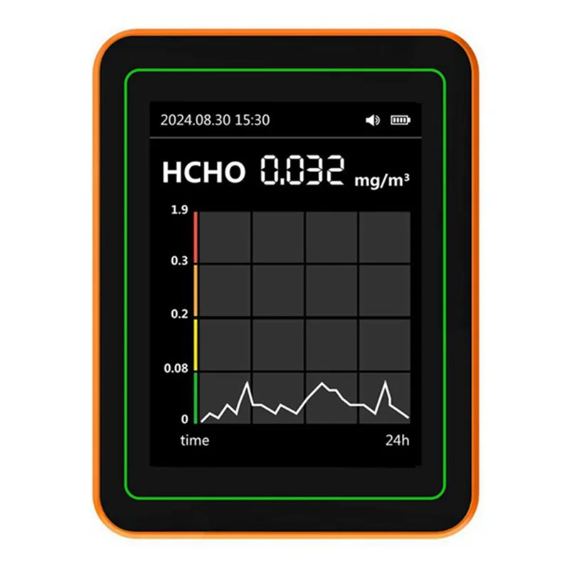 空気品質検出器 12 In 1-空気品質テスター 温度湿度計付き CO/CO2 HCHO/TVOC AQI/PM2.5 PM10 ブラック-AB01