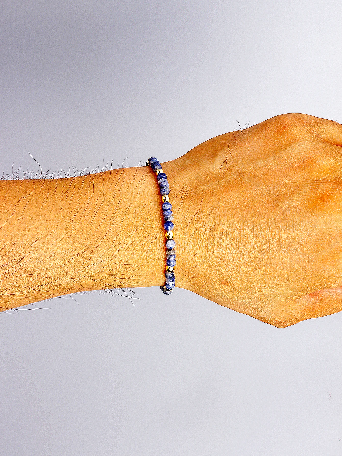 Sodalite Bead Bracelet Natural Stone 4mm Blue Abacus Beads for Vigour Calm Communication Protection & Emotional Balance Jewelry