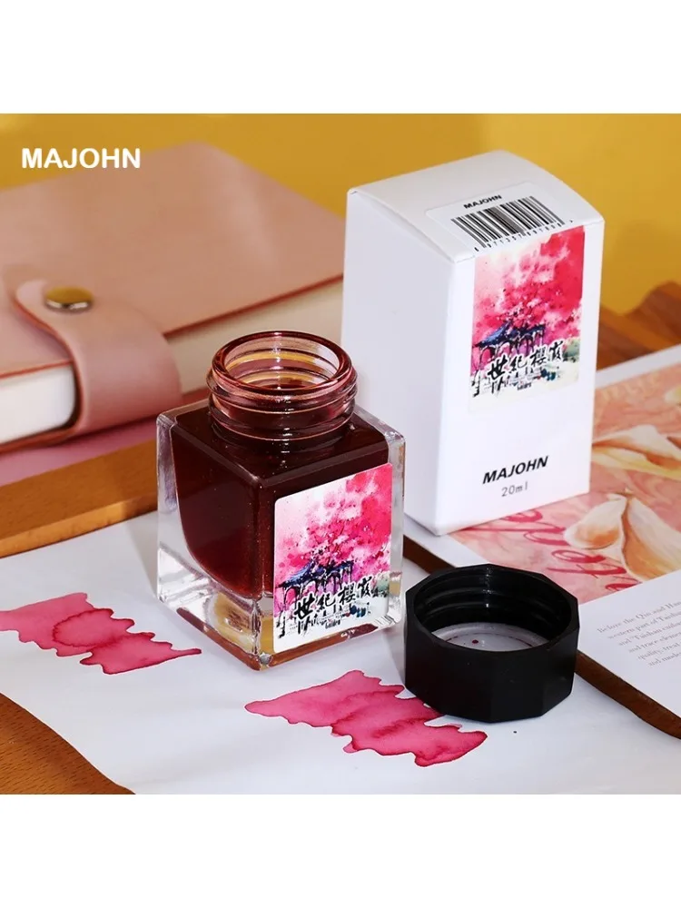MAJOHN 20ml Złoty Brokatowy Tusz Kaligraficzny Shanghai Landmark Design Do Pisania Piórem Wiecznym Rysowania Bazgrołów Artykuły Papiernicze Szkolne — zdjęcie produktu 6
