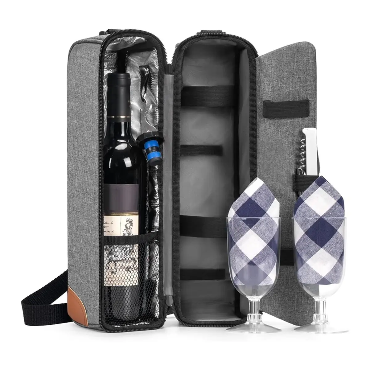 2026 New Tool Wine Bag, Wine Cooler Bag , Wine Bottle Carrier Tote Bag Set Insulated with Cooler Compartment for Travel, Picnic