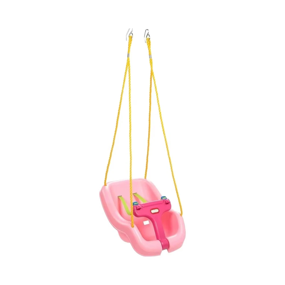 Secure 2-in-1 Adjustable Indoor Swing for 9 Months 4 Years Pink Straps for Daycare Home Outdoor Use for PP School Shopping Mall