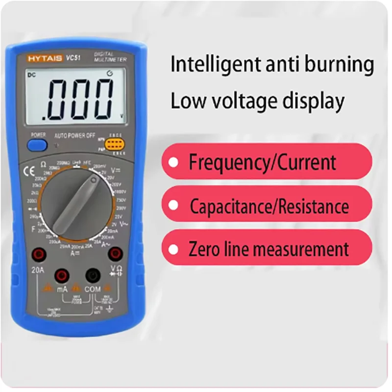 DT9205/VC51/890D high-precision digital multimeter intelligent anti burn automatic shutdown electrical capacitor