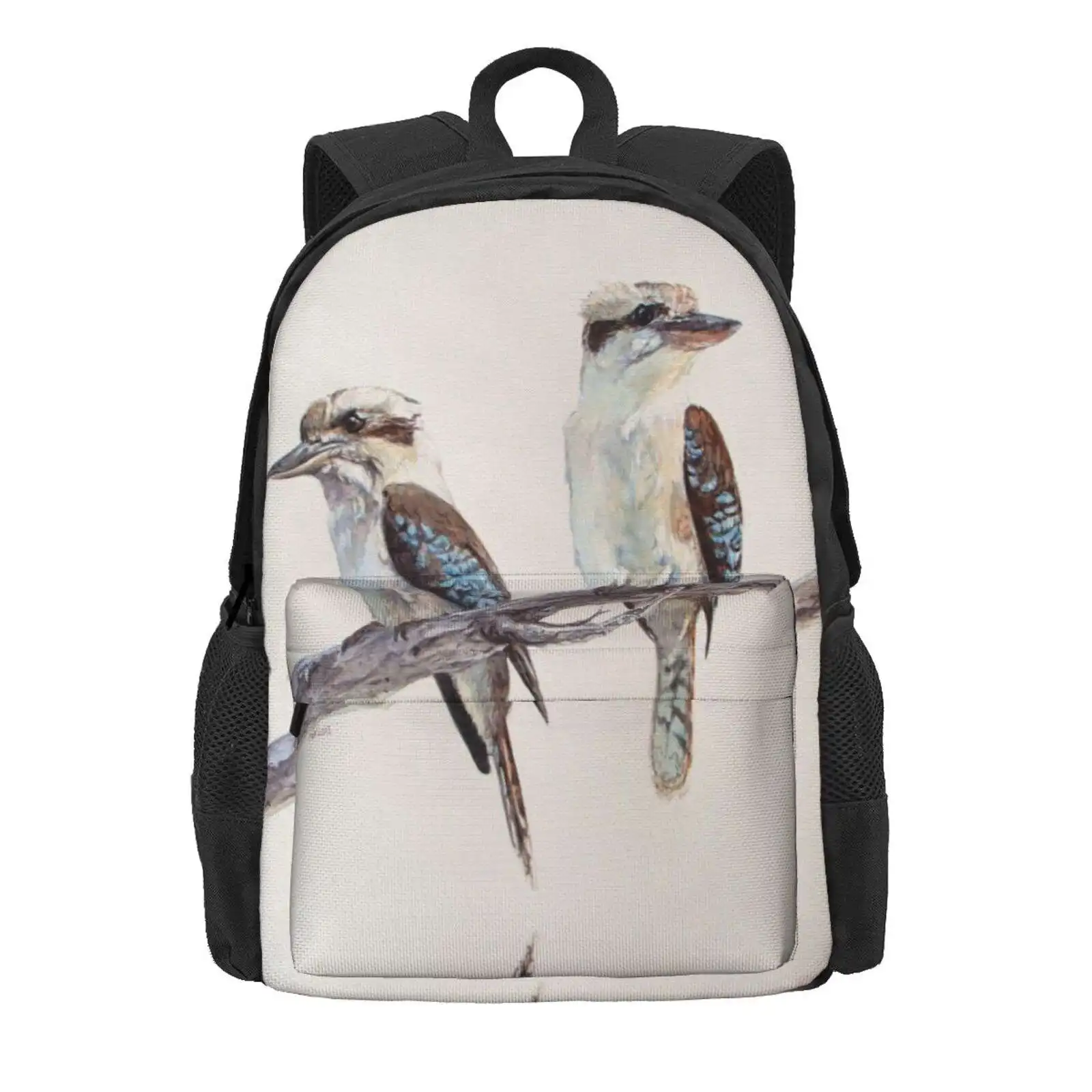 Kookaburras Hot Sale Schoolbag Backpack Fashion Bags Kookaburra Dacelo Gigas Wildlife Art Bird Art Tasmanian Art Mel Hills