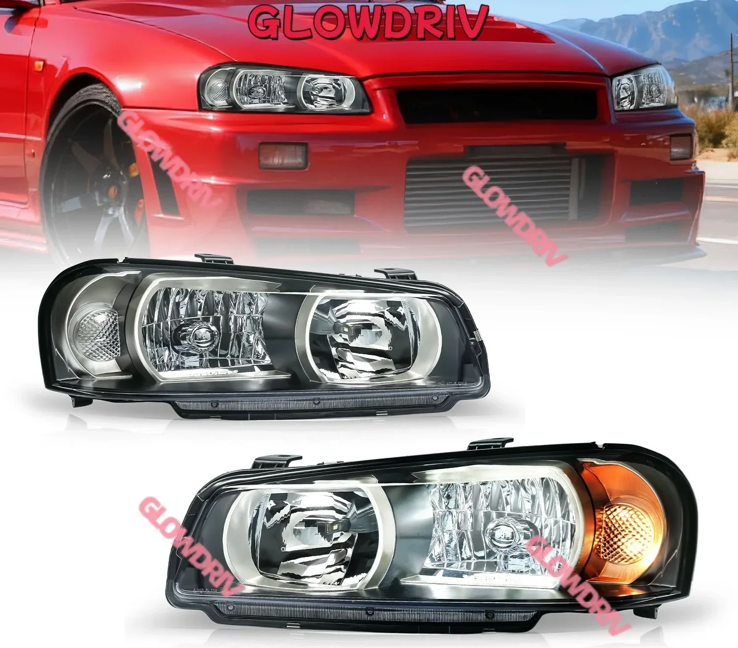 LED headlight for NISSAN skyline GTR-R34 1999-2003 GTR34 ENR34 BNR34 HR34 ER34 Assembly modified headlights applicable