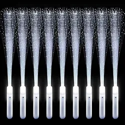 12-96PCS Fiber Optic Wands LED Light Up Fiber Optic Stick 3 Modes White Glow Sticks for Wedding Birthday Party Bridal Shower