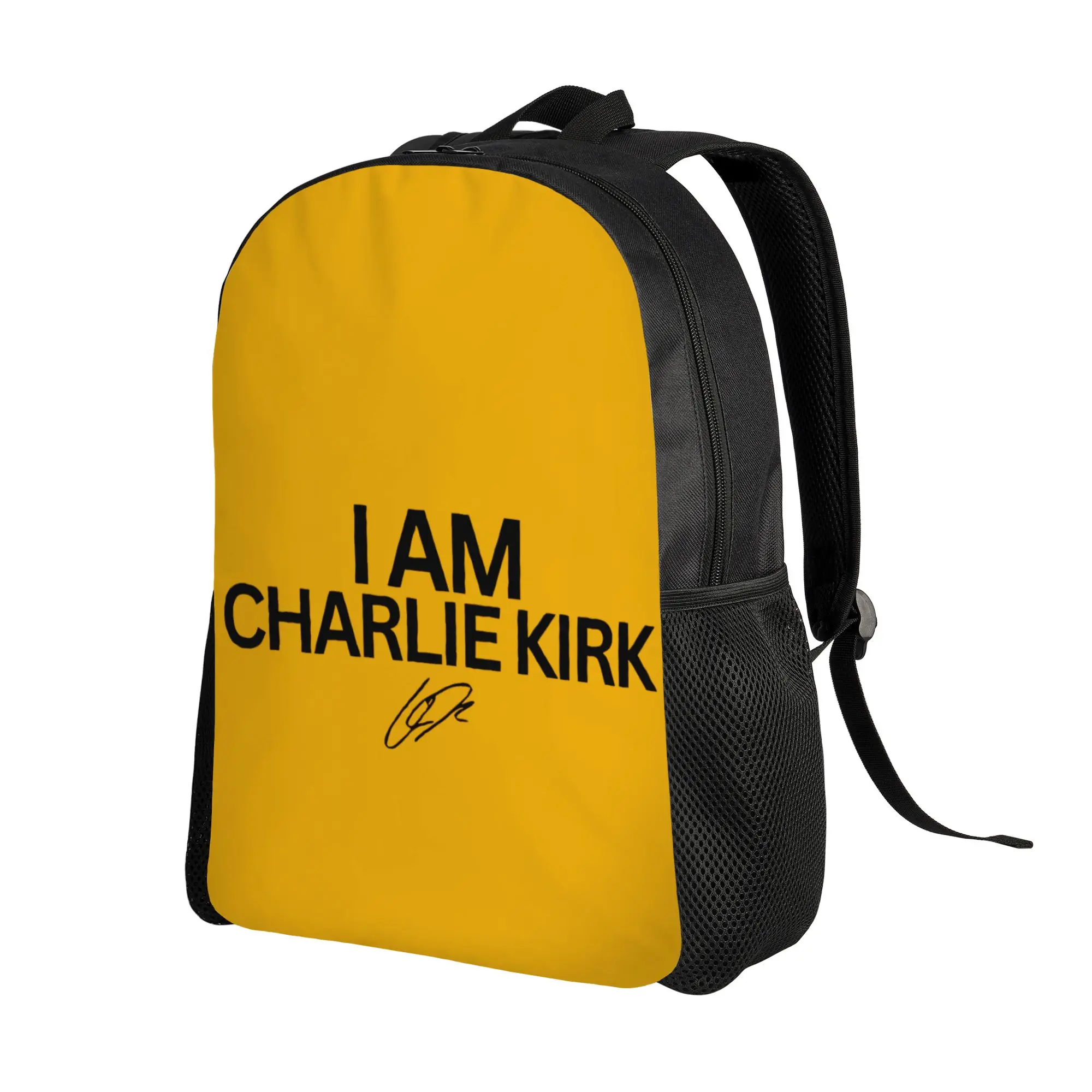 I Am Charlie Kirk Backpack  Outdoor Backpacks Boy Girl Custom Breathable High School Bags Stylish Rucksack