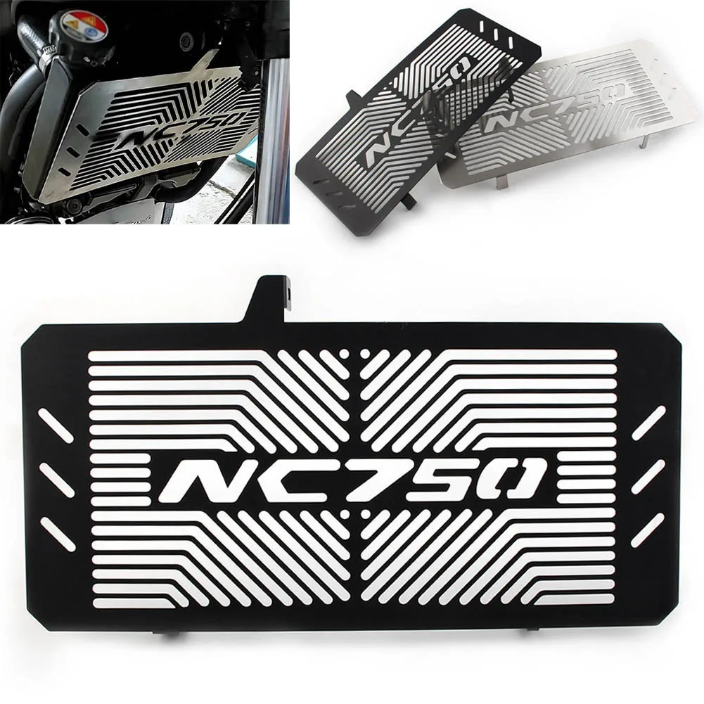 Silver/Black Motorcycle Radiator Guard Grille Guard Shield Cover For HONDA NC750 NC750S NC750X 2012-2023