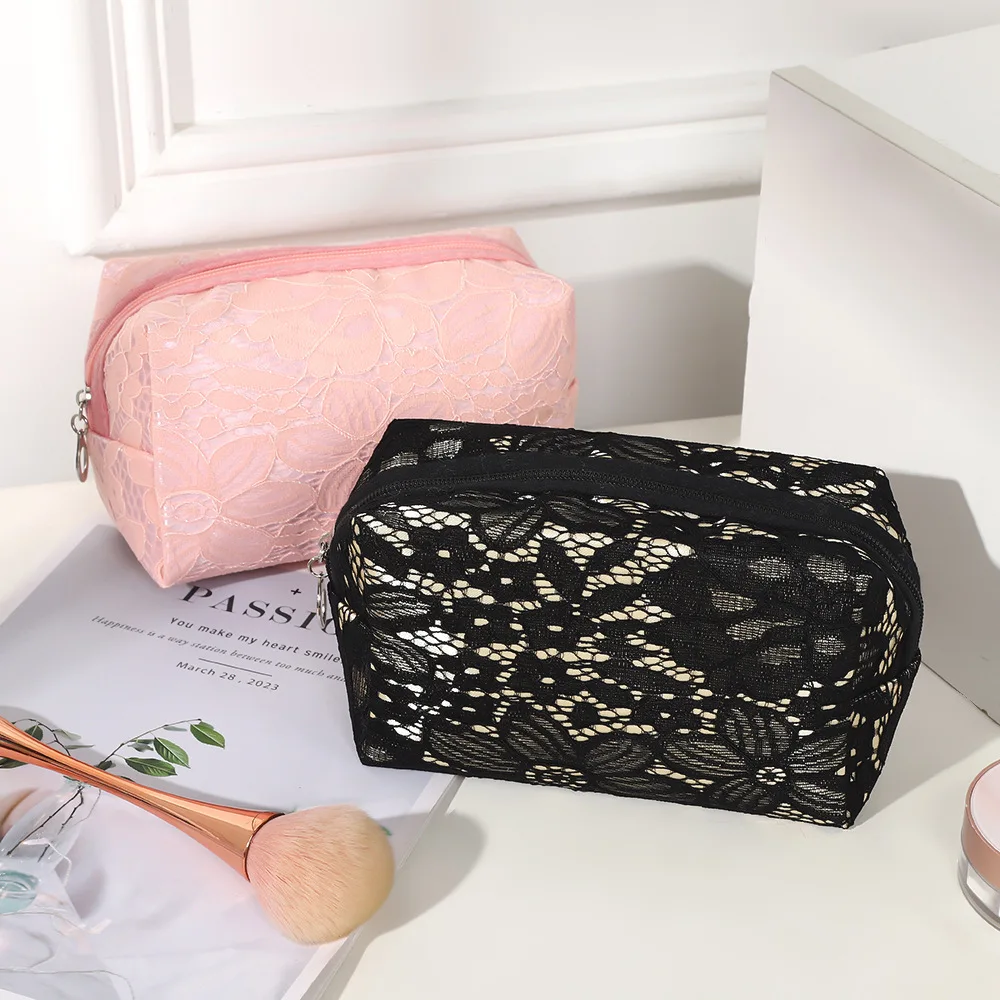 

Storage Organizer Floral Lace Makeup Bag Flower Printed Cosmetic Pouch Large Travel Cosmetic Bag Makeup Accessory