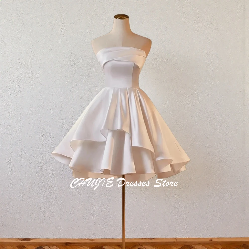 Short Strapless Graduation Dress Homecoming Dresses For Teen A Line Pleated Customized Sweet 15 16 Mini Evening Prom Party Gowns