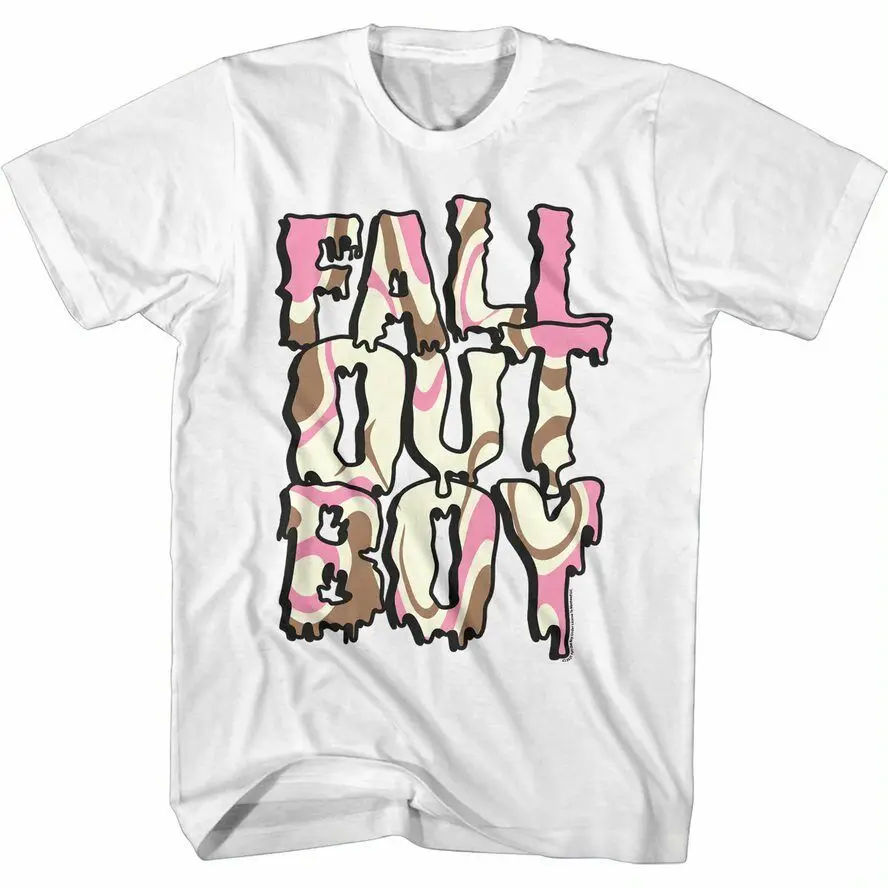 Fall Out Boy Neopolitan Logo Men'S T Shirt Fob Punk Alt Rock Concert Tour Merch