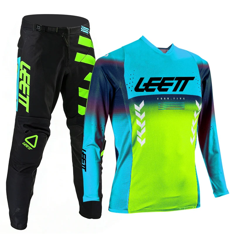 2026 Leett Motocross Jersey and Pants Black Blue Adult Man Woman Enduro Off-Road Name and Number Customization Thick Racing Gear