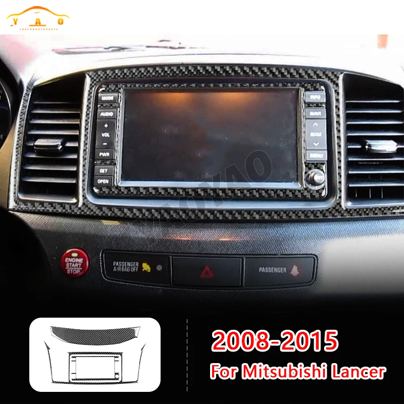 

Carbon Fiber Sticker For Mitsubishi Lancer EVO 2008-2015 Car Center Navigation Radio Control Panel Decorative Sticker