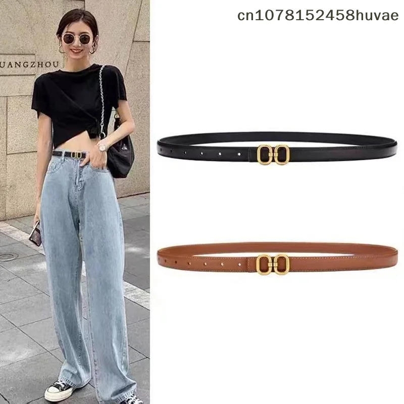 {MAX-66} Fashion PU Leather Belt For Women Metal Buckle Waist Strap Female Jeans Dress Trouser All-match Decorative Waistband