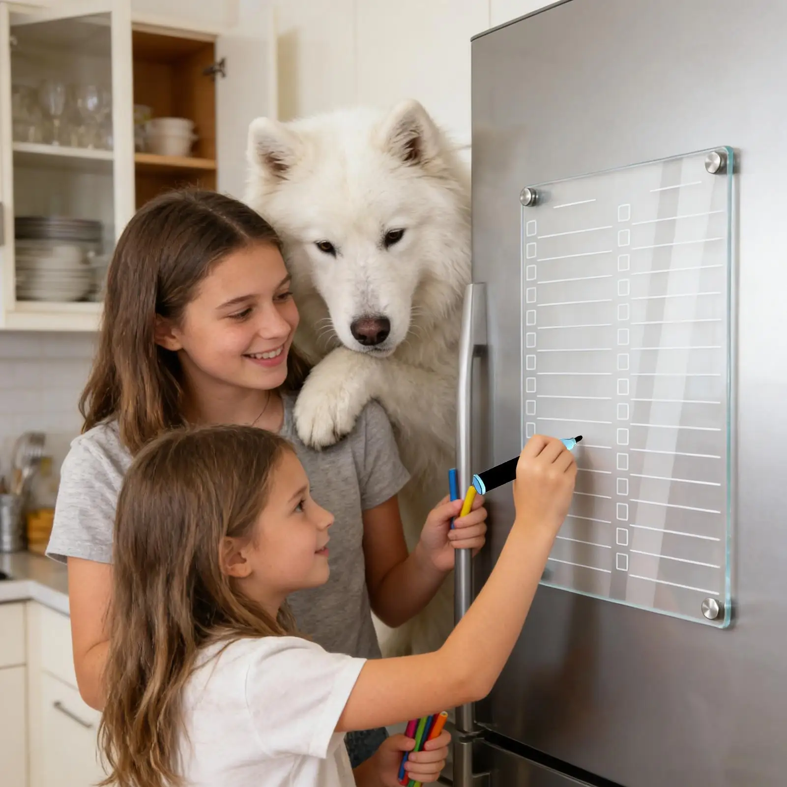 Magnetic Whiteboard For Fridge Reusable Planning Whiteboard With 3 Markers Magnetic Dry Erase Board For Freezer For Planning