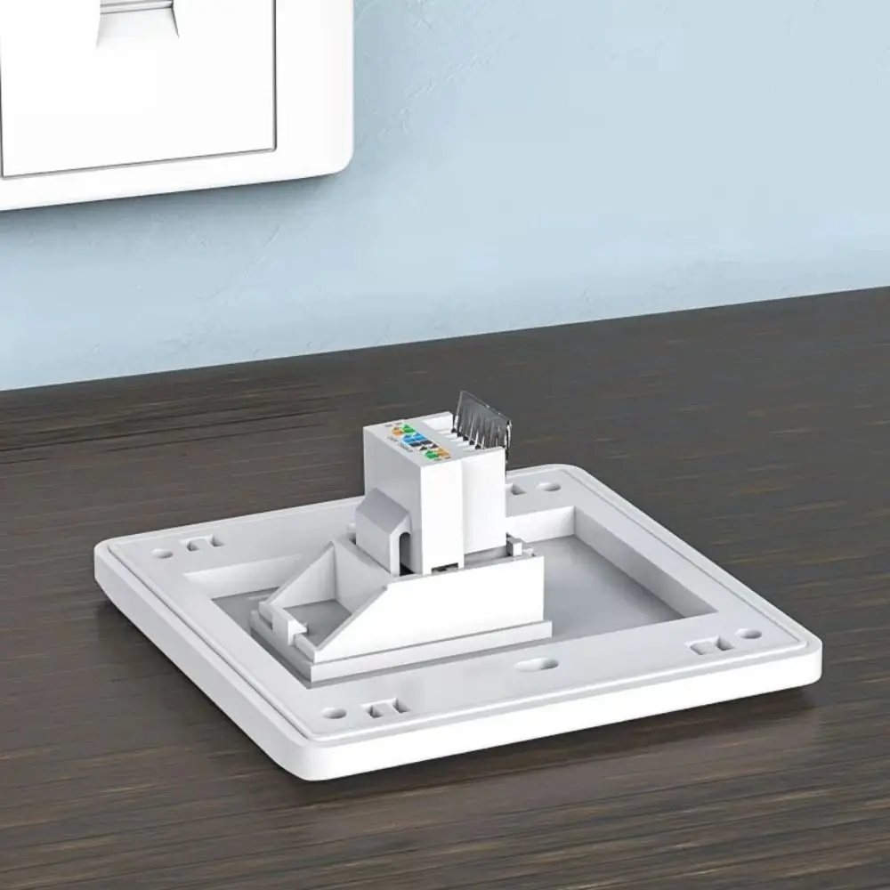 Adattatore da muro Cat5e Cat6 Modulo Ethernet RJ45 Presa accoppiatore modulo presa computer bianca senza attrezzi