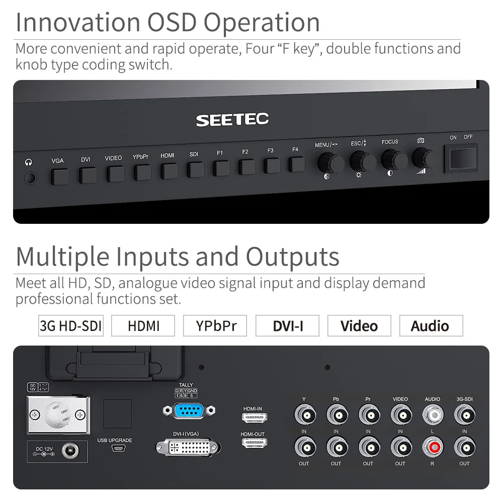 SEETEC P133-9HSD 13.3 بوصة برو SDI البث رصد الألومنيوم تصميم IPS شاشة كاملة HD 1920x1080 مع 3G-SDI 4K HDMI AV YPbPr