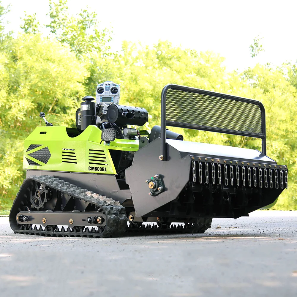 Garden Crawler Grass Cutter Remote Control Robot Automatic Lawn Mower All Terrain Slope Mowing Machine
