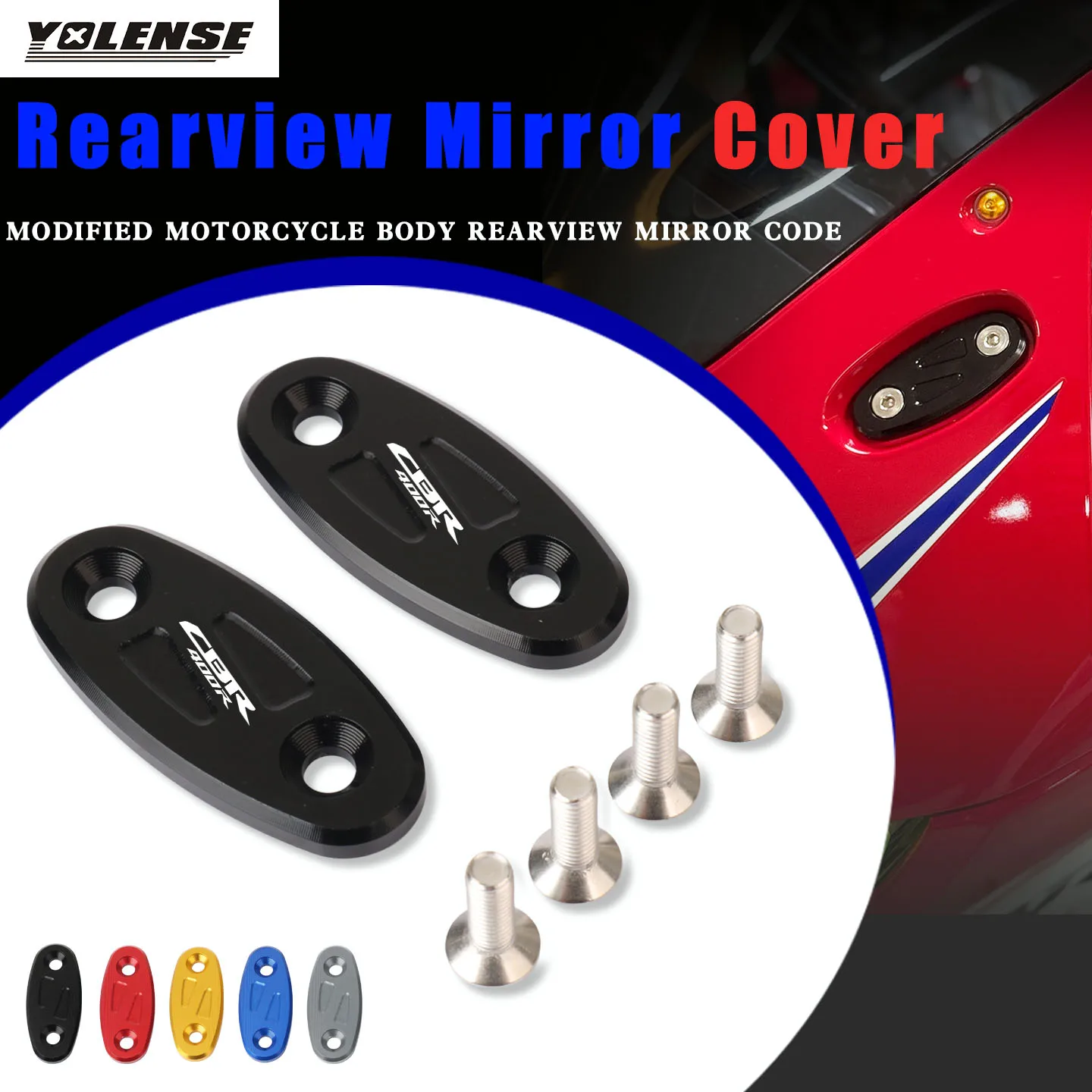 

Motorcycle Rearview Mirrors Seat Decorative Cover Mirror Base For CBR400R CBR500R CBR650R Mirror Base Brackets