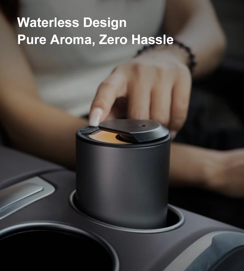 高級車の香り芳香剤アロマフレグランスエッセンシャルオイルディフューザー電気水なし車の香水ディフューザー-3-led