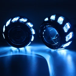 Car 3.0 Led Angel Eyes Shrouds Shell Halo Ring for Hid Projector Lens Q5 Hella 3R G5 Headlight Lenses DIY Motor Accessories