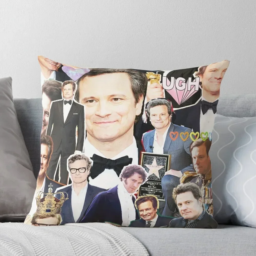 

colin firth collage Throw Pillow pillows decor home autumn pillowcase Sofa Decorative Covers pillow