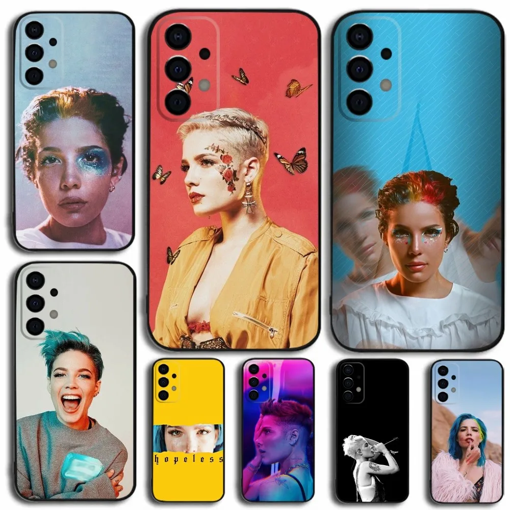 Singer H-Halsey Phone Case For Samsung Galaxy A13,A21s,A22,A31,A32,A52,A53,A71,A80,A91 Soft Black Cover