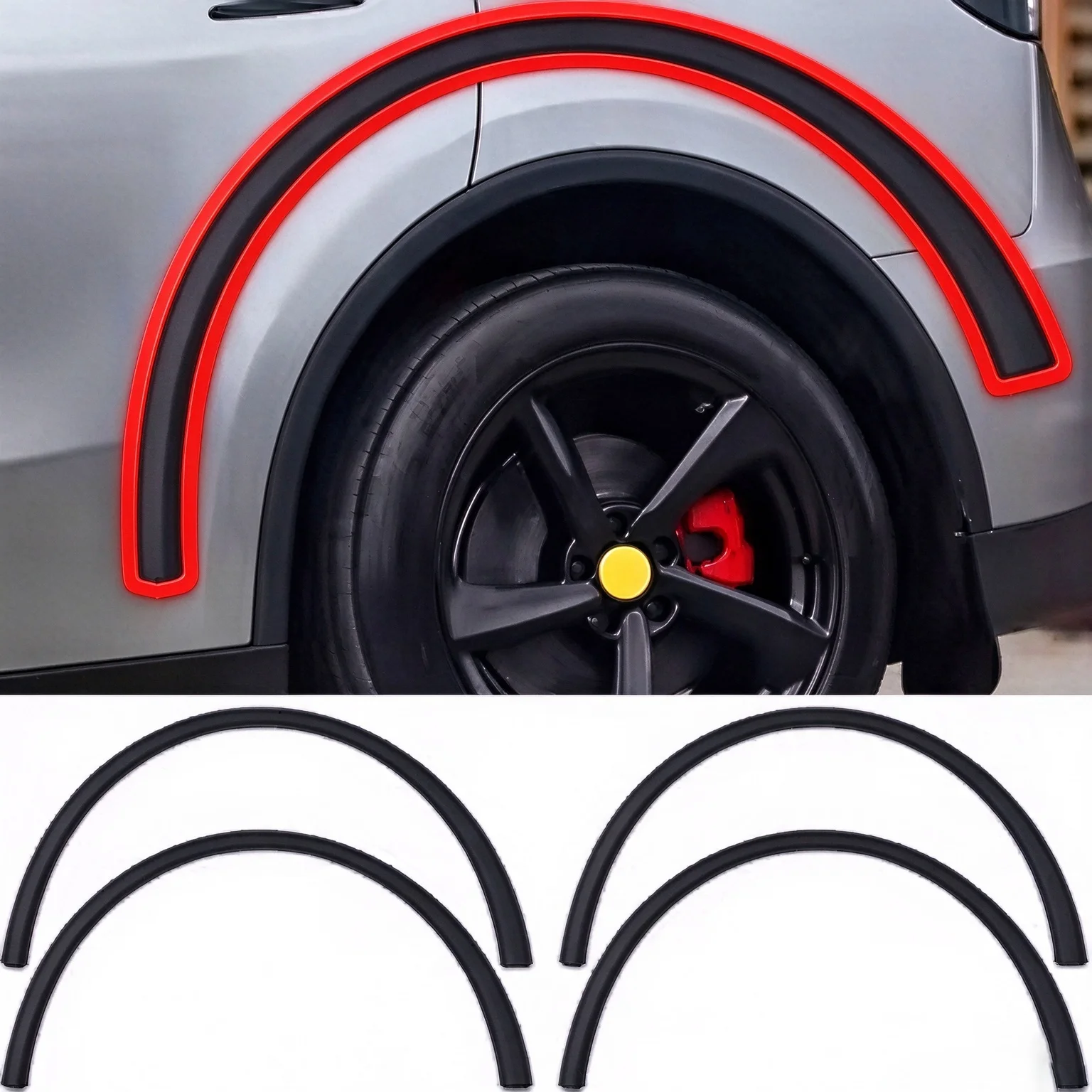 For Tesla Model Y Juniper 2024 2025 2026 Front Rear Wheel Eyebrow Molding Fender Flare Mudguards 1937594 1937596 1937599 1937598