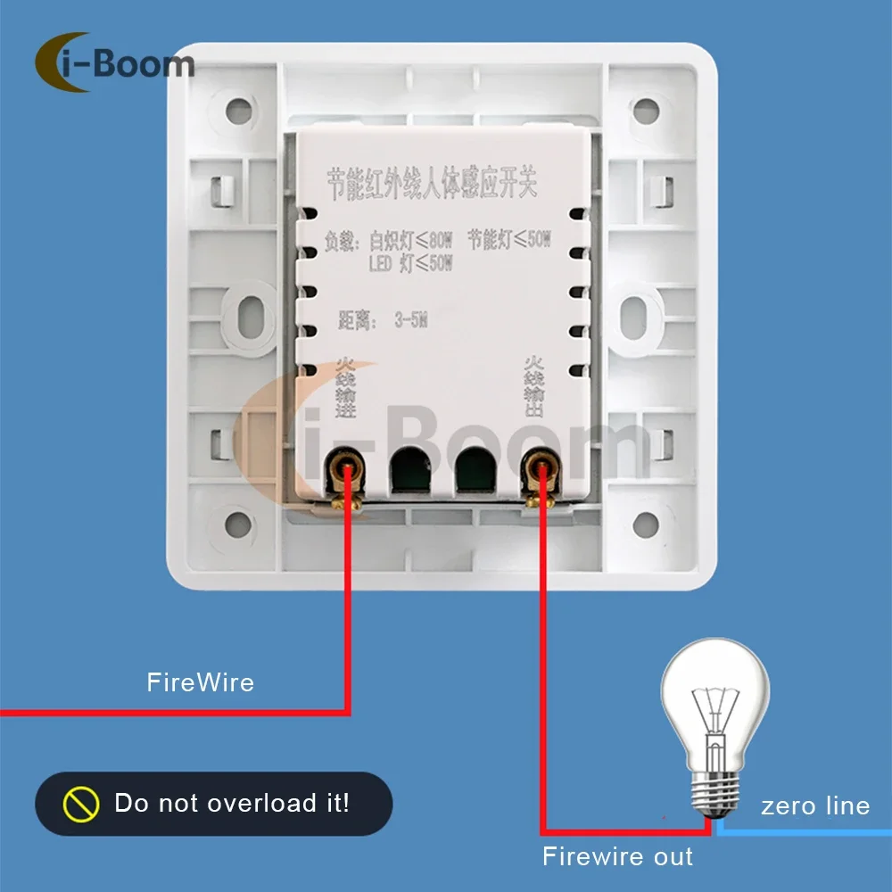 AC220V Infrared Sensor Switch Intelligent Sensor Switch 86 Type Panel Switch Human Sensor Module Delay Off For Hallway Stairs