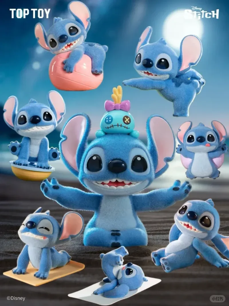 Authentic Toptoy New Disney Stitch Energy Yoga Series Cute Popular Model Stitch Plush Flocking Blind Box Anime Doll Trend Toys