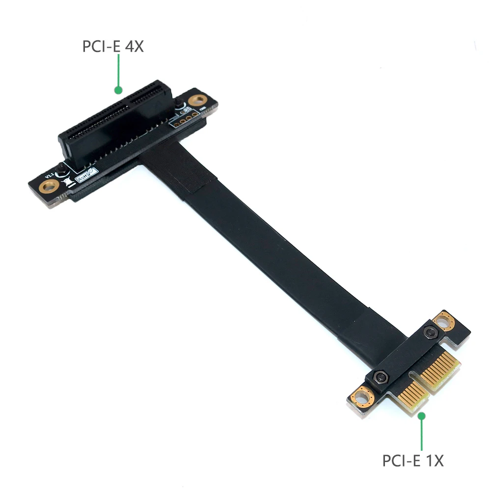 PCI Express PCI E 1X to 4X Riser Card Graphics Card Port Adapter Ribbon Extender Extension Cable PCIE Riser PCI-E Flexible Cable