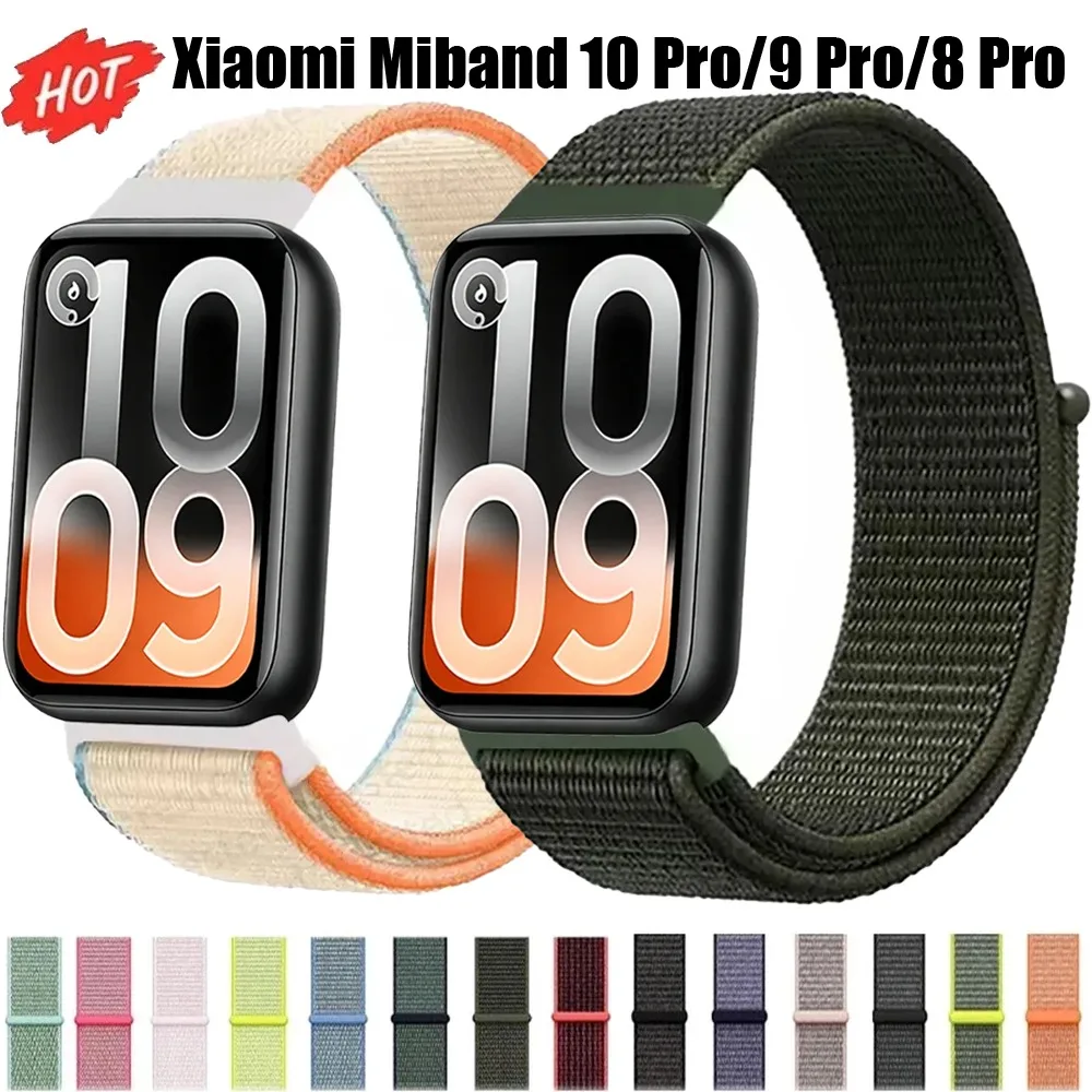 Nylon-Schlaufenarmband für Xiaomi Miband 10 Pro/9 Pro/8 Pro Sport Atmungsaktives Armband für Redmi Watch 4-5-6 Austauschbarer Gürtel