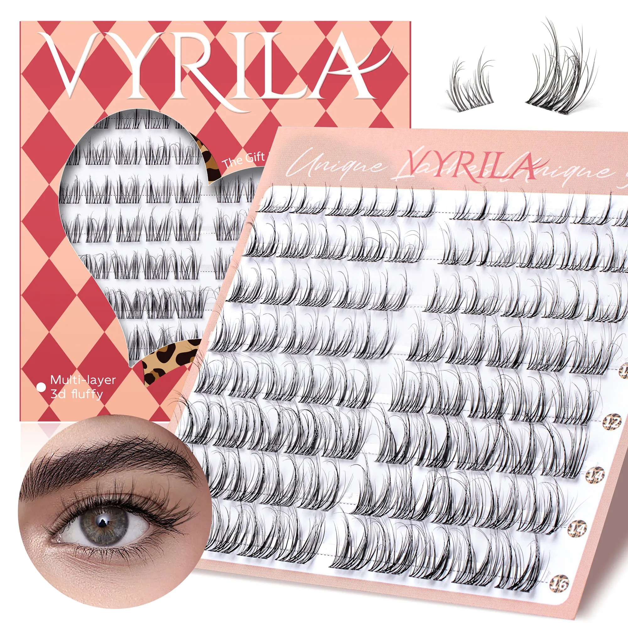 

Lash Clusters 0.05mm PBT Fiber Eyelash Clusters 0.1mm Superfine Invisiband D Curl Diy Lash Extension 8-16mm Individual Lashes