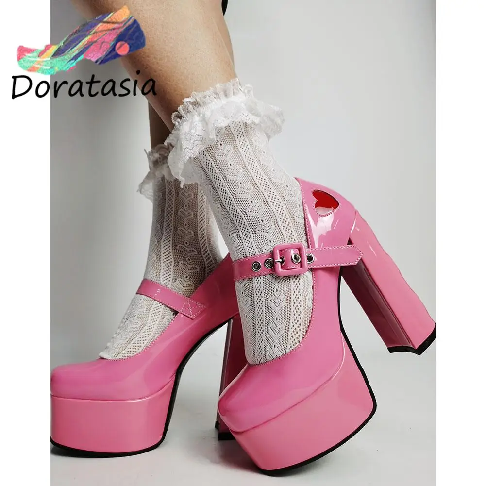 DORATASIA damskie buty na platformie, duży rozmiar, wysokie obcasy klamra, eleganckie, cukierkowe kolory, modny Design, suknia ślubna