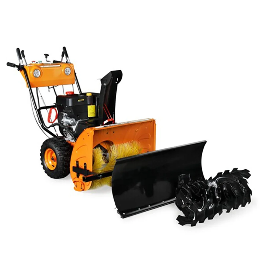 Clean snow machine gasoline snow sweeper Walking Type 15hp Power Snowplow