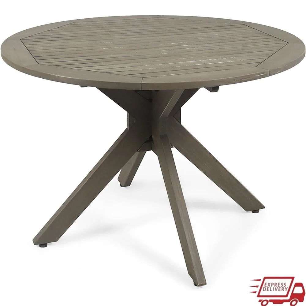 

Outdoor Acacia Wood Dining Table X Base Patio Gatherings Entertaining Summer BBQs Family Dinners