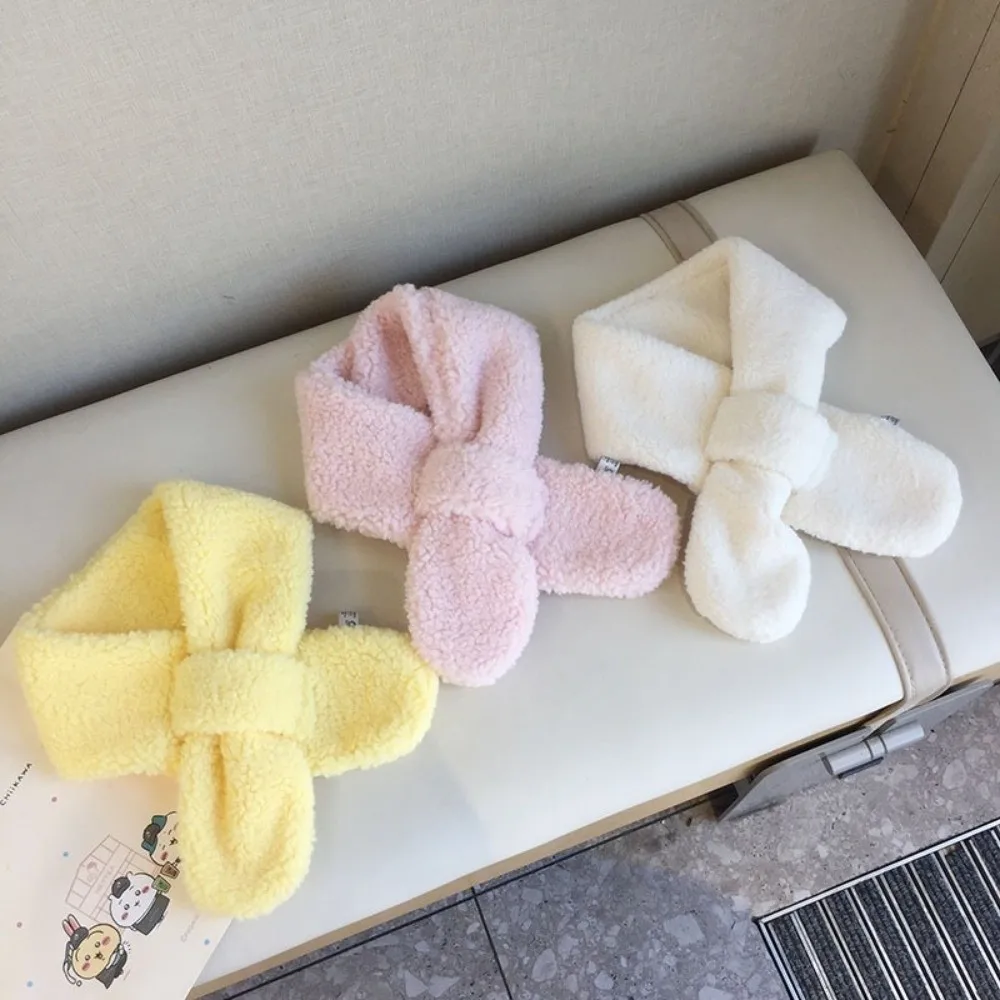 

Fashion Warm Kids Winter Scarf Plush Soft Lamb Fleece Scarf Cute Thick Children Shawl Baby Boys Girls