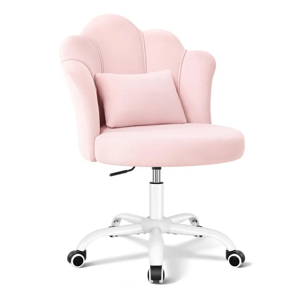 

Petal Vanity Chair with Wheels, 3.15 Extra Thick Comfy Makeup Chair, Adjustable Modern Swivel Armless Desk Chair for Girls Wome