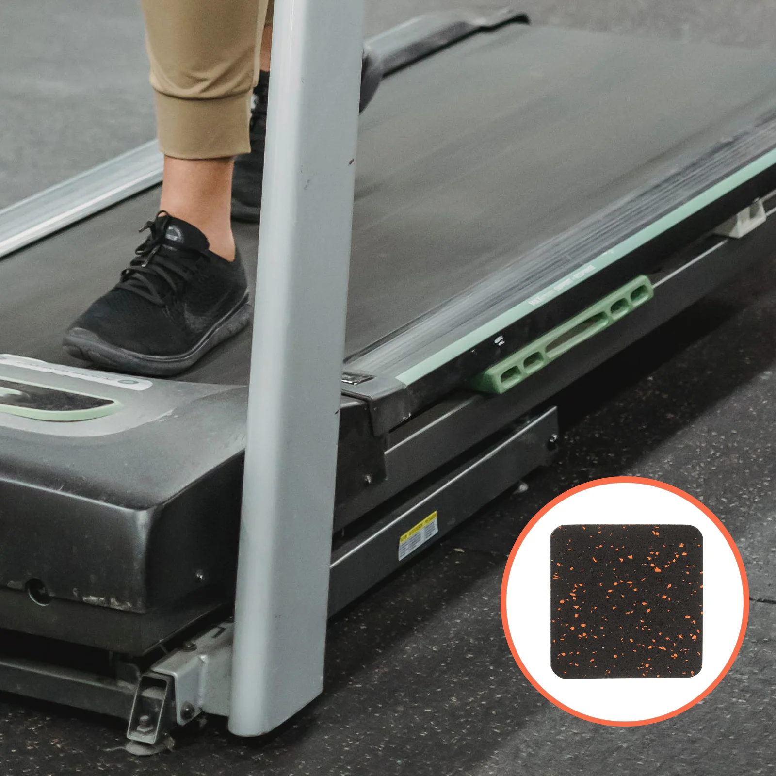 

6Pcs Rubber Treadmill Mats Colorful Dot Shock Absorbing Pads for Gym Hardwood Floors Exercise Equipment Protection