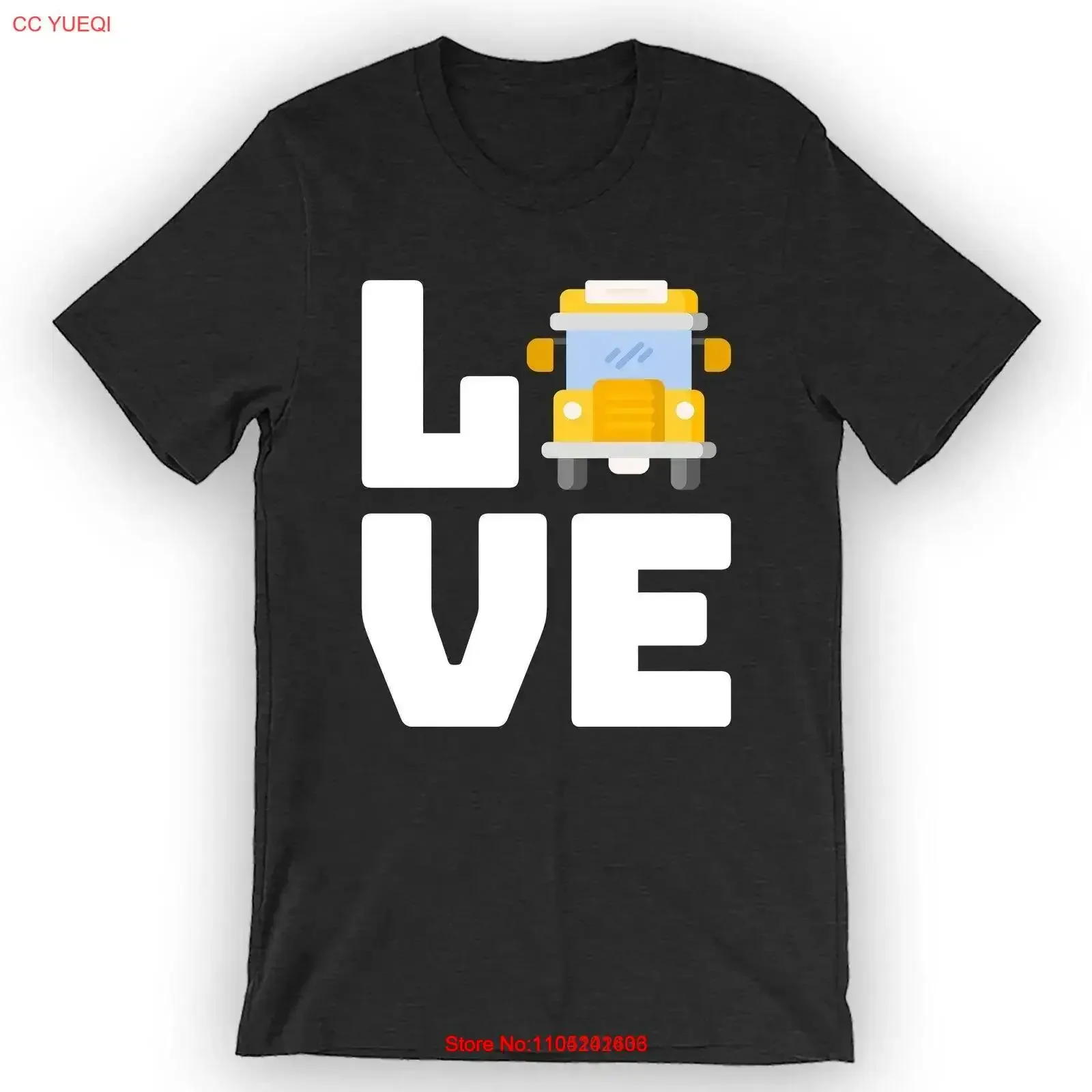 Love School Bus T Shirt Funny Driver vintage Washed Casual Versatile Top For Everyday Wear fashion homme graphic Soft