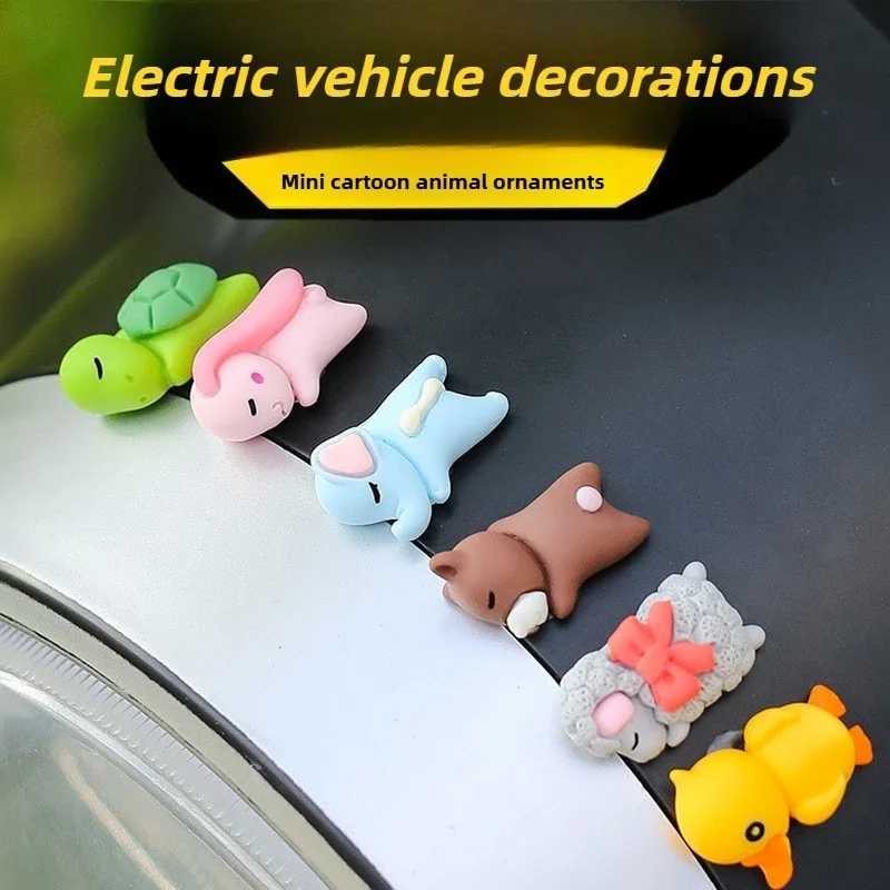 1/6pc mini painel do carro brinquedos bonito brinquedo animais ornamentos de carro presentes acessórios do carro decoração interior pingente decoração