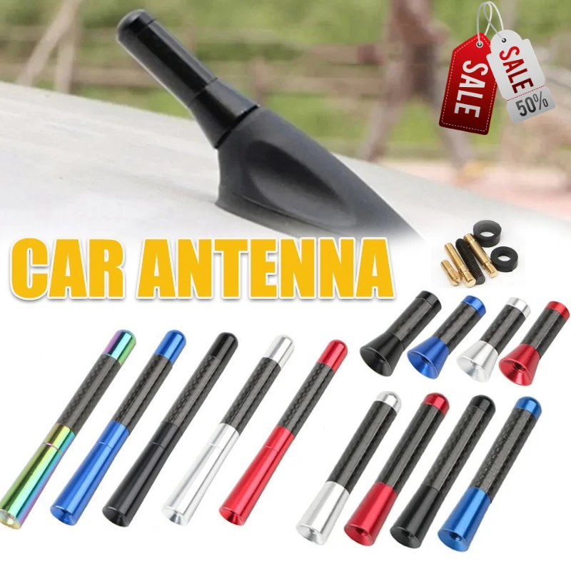 

New Carbon Fibre Screw Metal Short Stubby Mast Antenna Roof Antenna Car Styling Signal Enhancement 3.5 Cm /8cm /12cm Car Parts